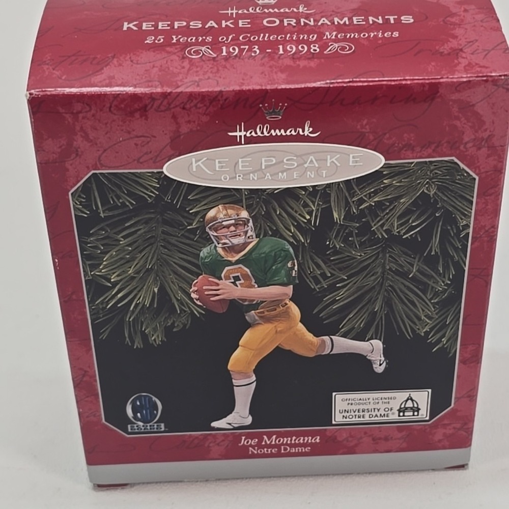 Hallmark 1998 Joe Montana Notre Dame Football Christmas Tree Ornament